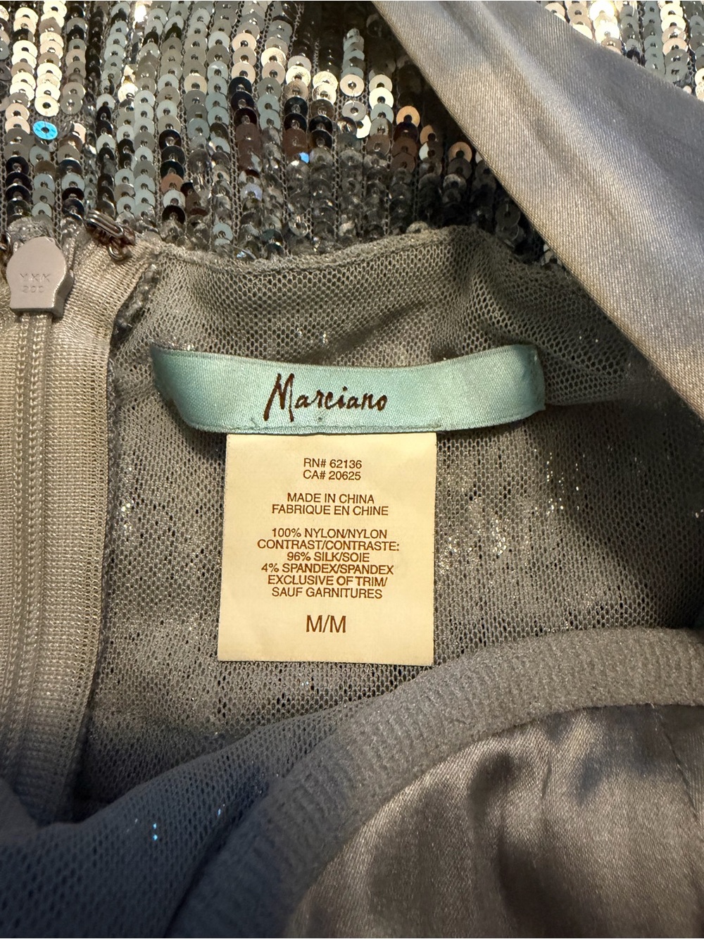 Marciano Silver Sequin Halter Dress - Picture 2 of 6